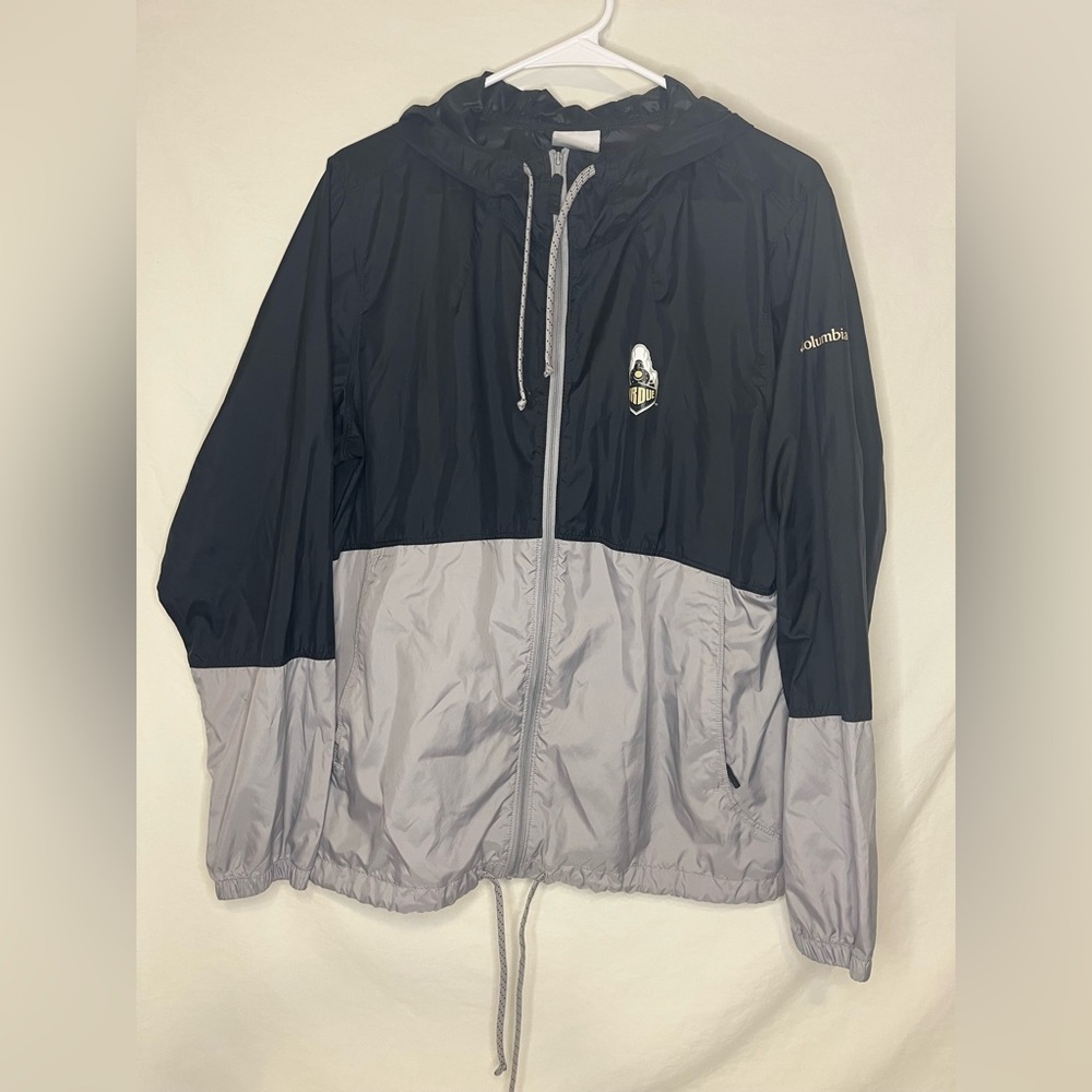 Purdue University Columbia windbreaker black/grey men’s size large.